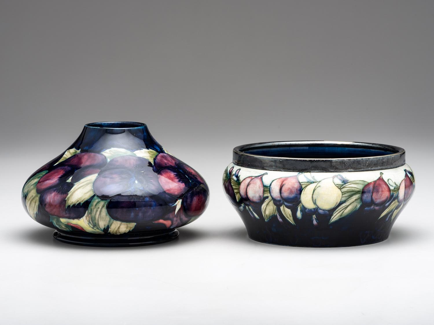 Vase and Bowl with Metal Mount