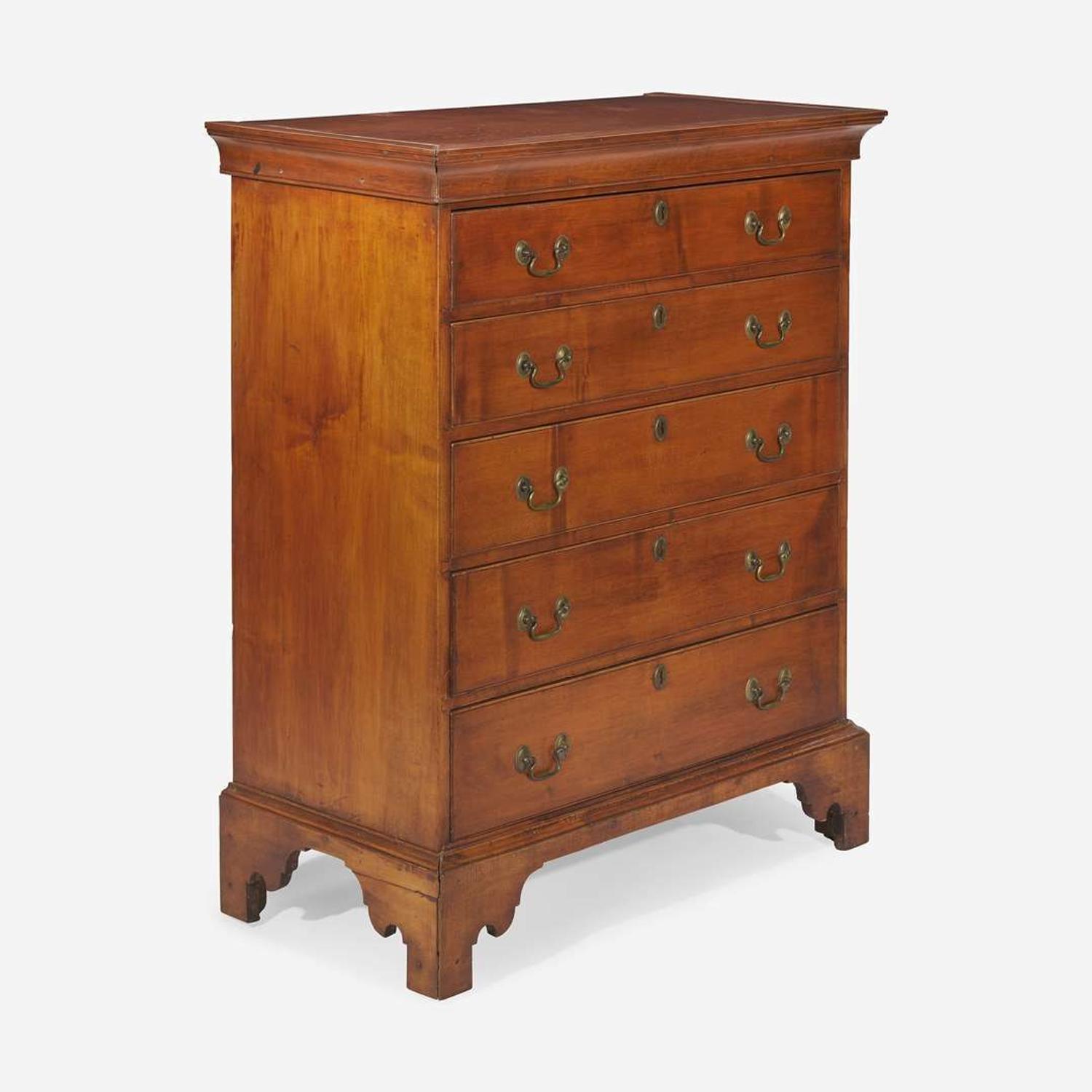 A Chippendale carved maple chest of drawers New England, late 18th century