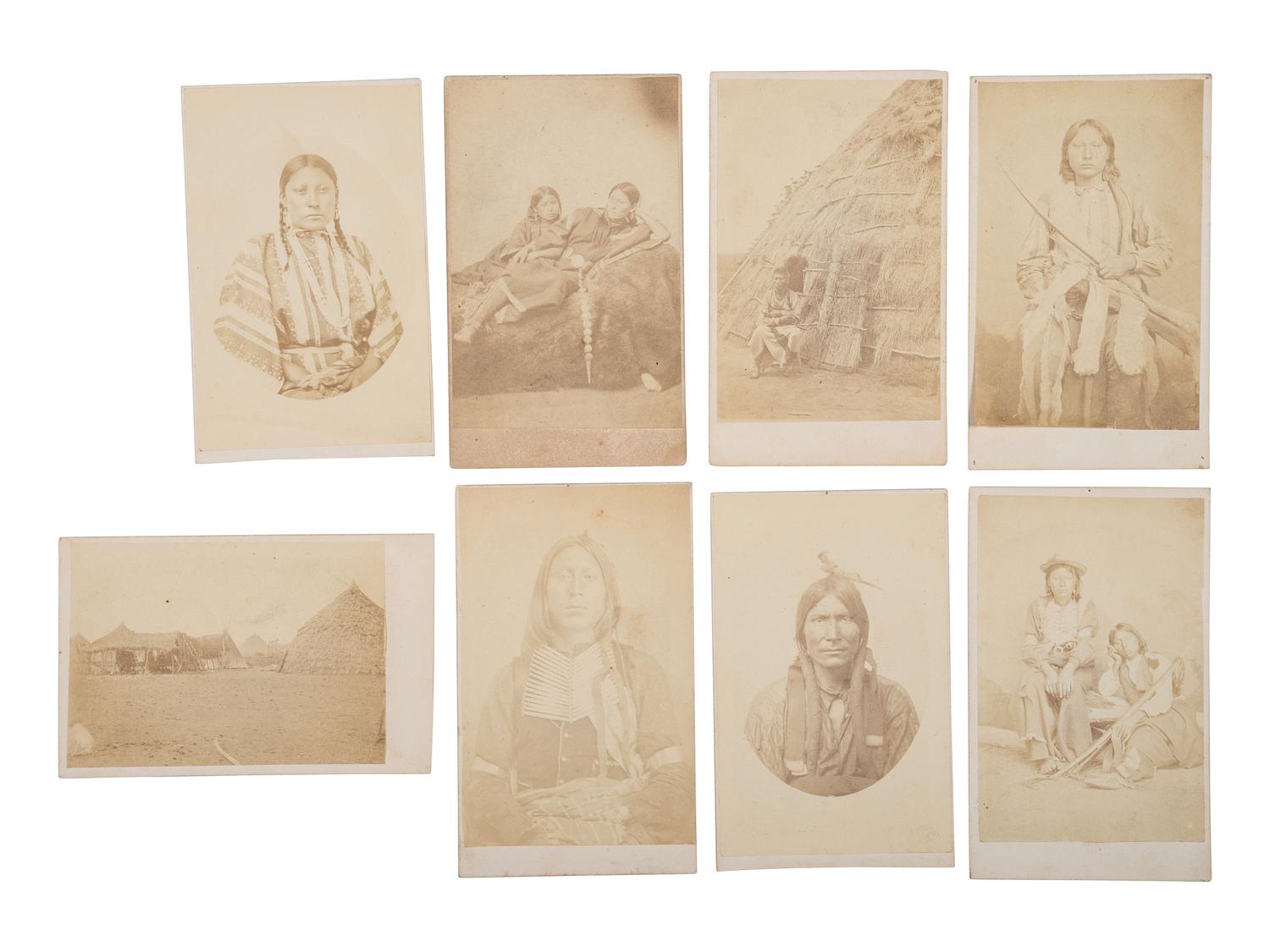 SOULE, William S. (1836-1908), photographer. A group of 8 CDVs of Kiowa, Comanche, and Waco Indians. Fort Sill, Indian Territory, ca 1870s.