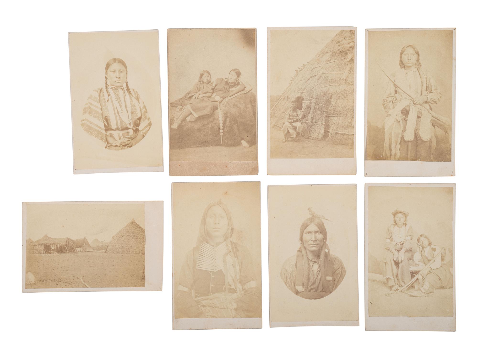 SOULE, William S. (1836-1908), photographer. A group of 8 CDVs of Kiowa, Comanche, and Waco Indians. Fort Sill, Indian Territory, ca 1870s.