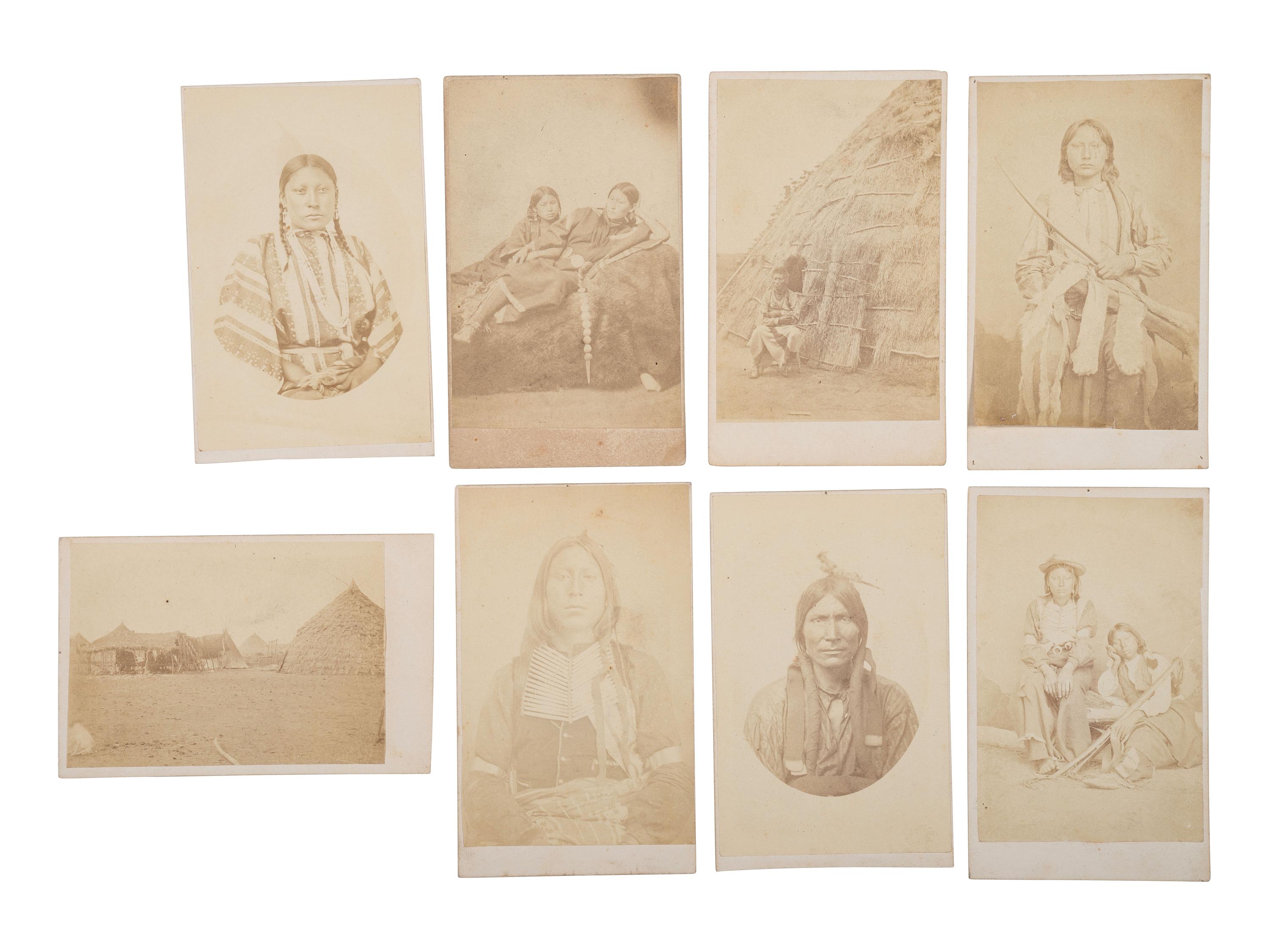 SOULE, William S. (1836-1908), photographer. A group of 8 CDVs of Kiowa, Comanche, and Waco Indians. Fort Sill, Indian Territory, ca 1870s.