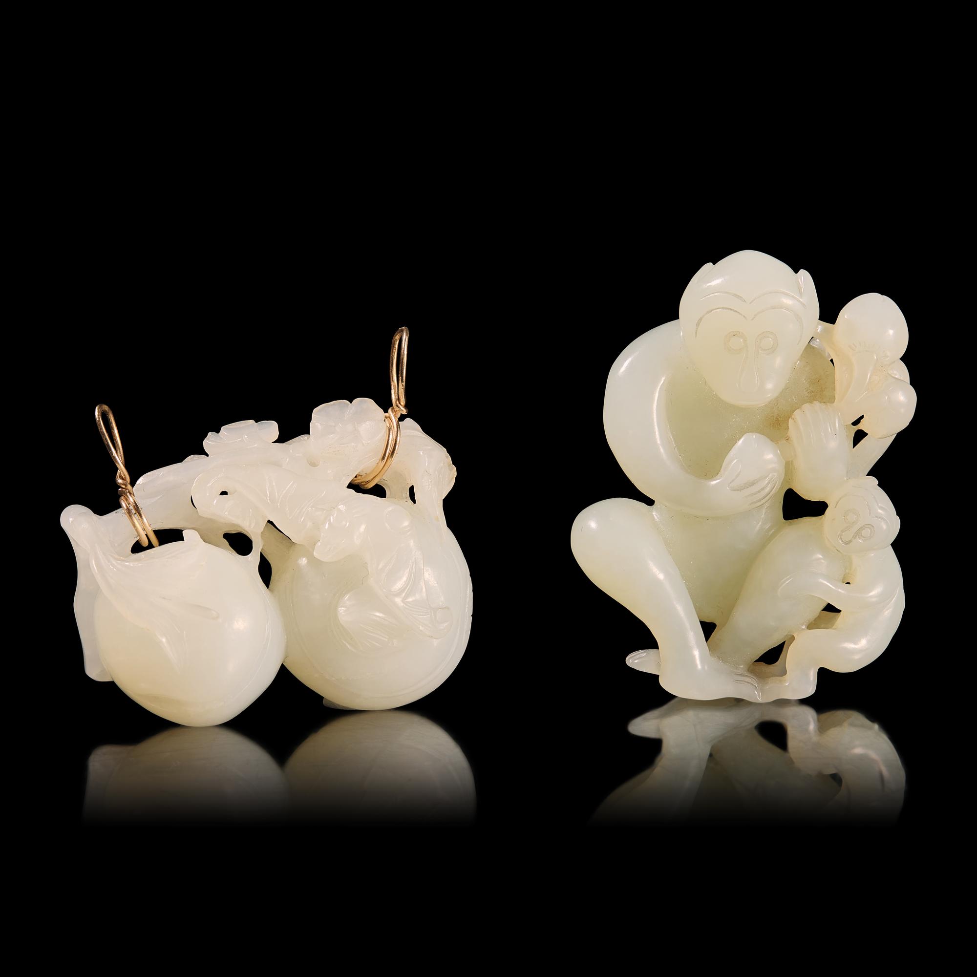 Two Chinese Jade Carvings — 玉把件兩枚