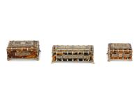 Three Anglo-Indian Tortoiseshell Inlaid Boxes