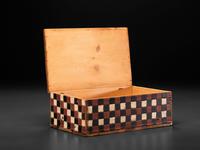 A Folk Art Paint Decorated Pine Box