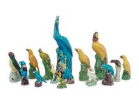 15 Chinese Porcelain Figures of Birds