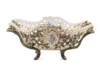 A Large Meissen Porcelain Reticulated Centerpiece Basket