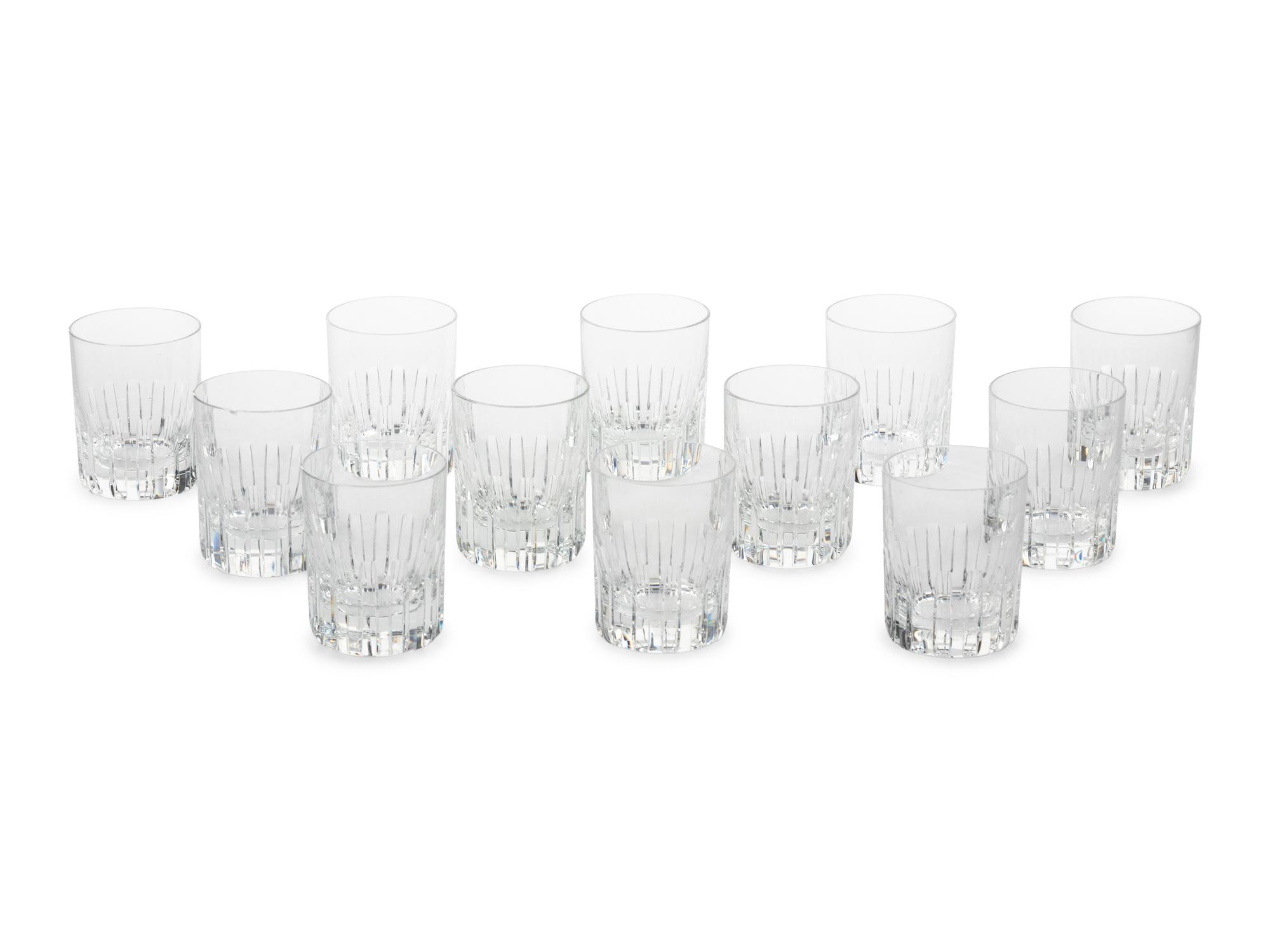 A Set of Twelve Baccarat Rotary Double Old Fashioned Glasses
