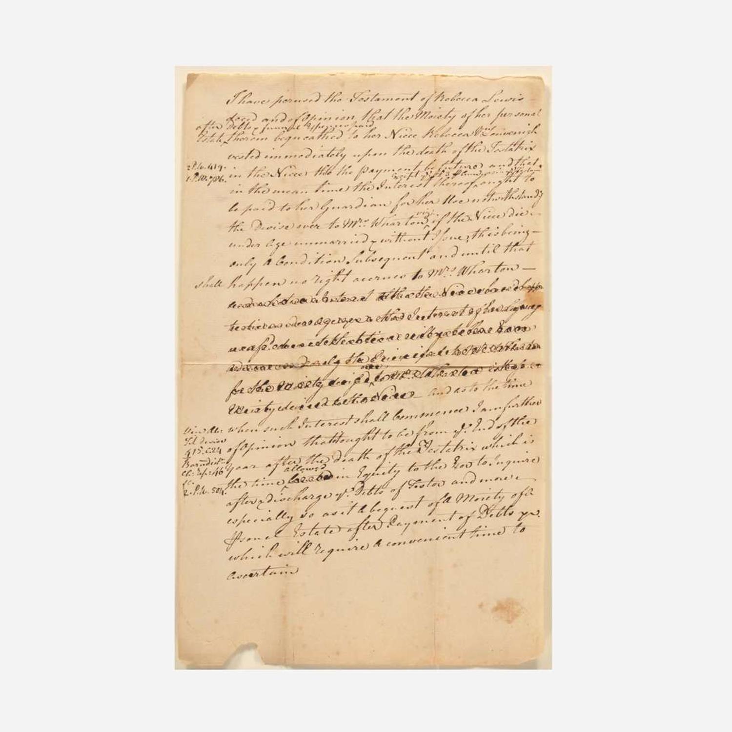 [Americana] [Declaration of Independence] Read, George Autograph Document