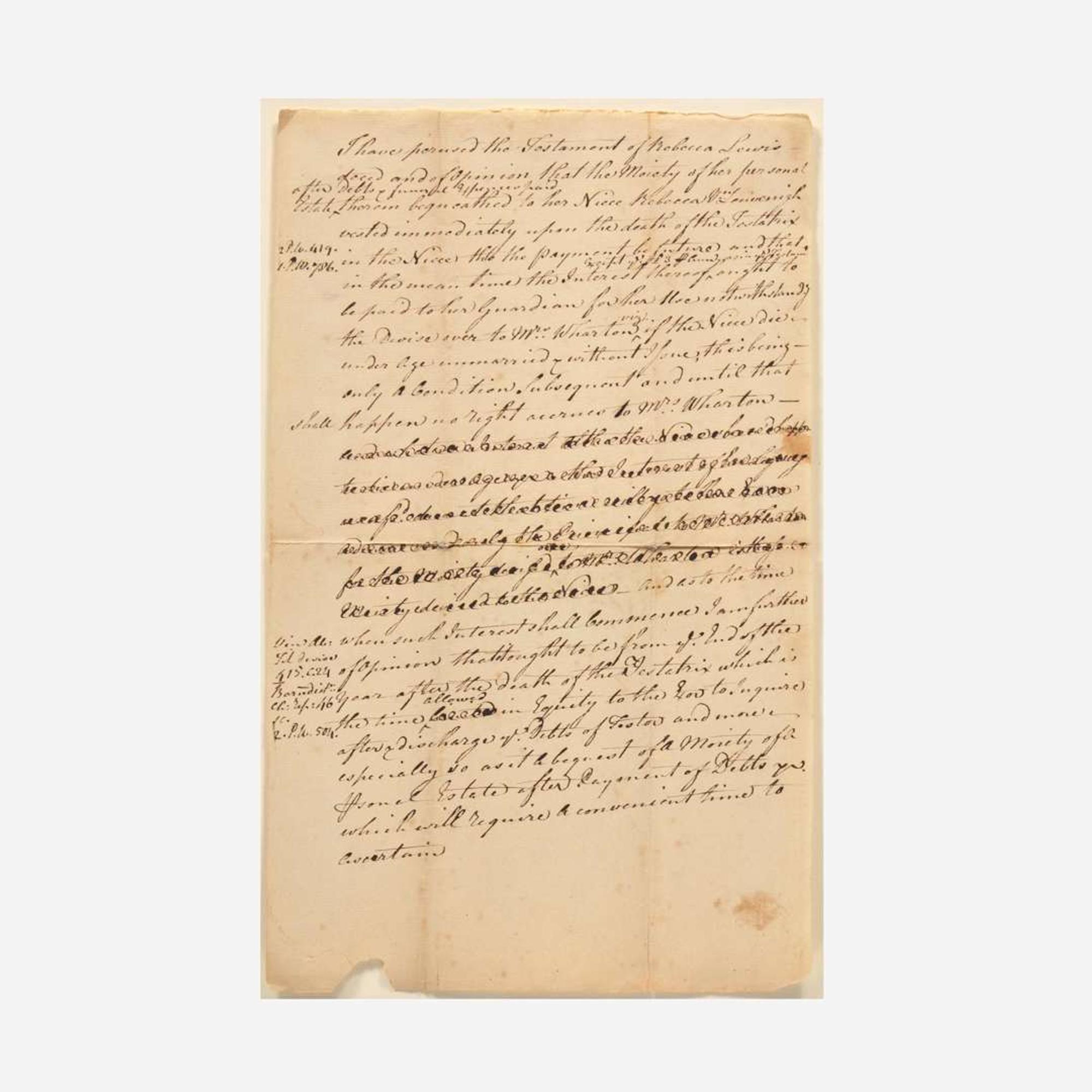 [Americana] [Declaration of Independence] Read, George Autograph Document