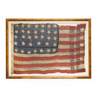 [FLAGS]. Civil War-era 34-star American flag commemorating Kansas statehood. Ca 1861.