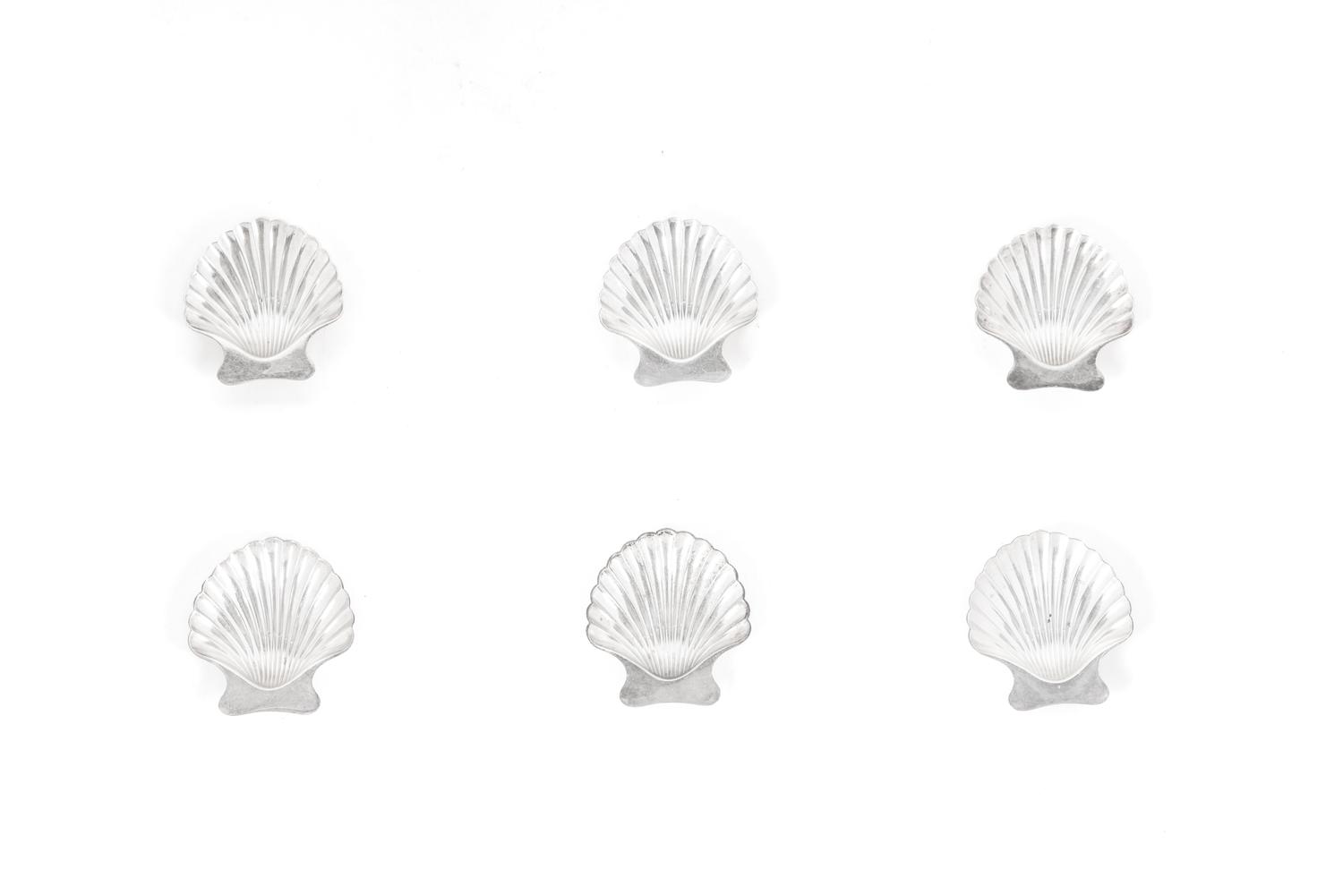 Six Silver Shell-Form Salt Cellars by Tiffany & Co.