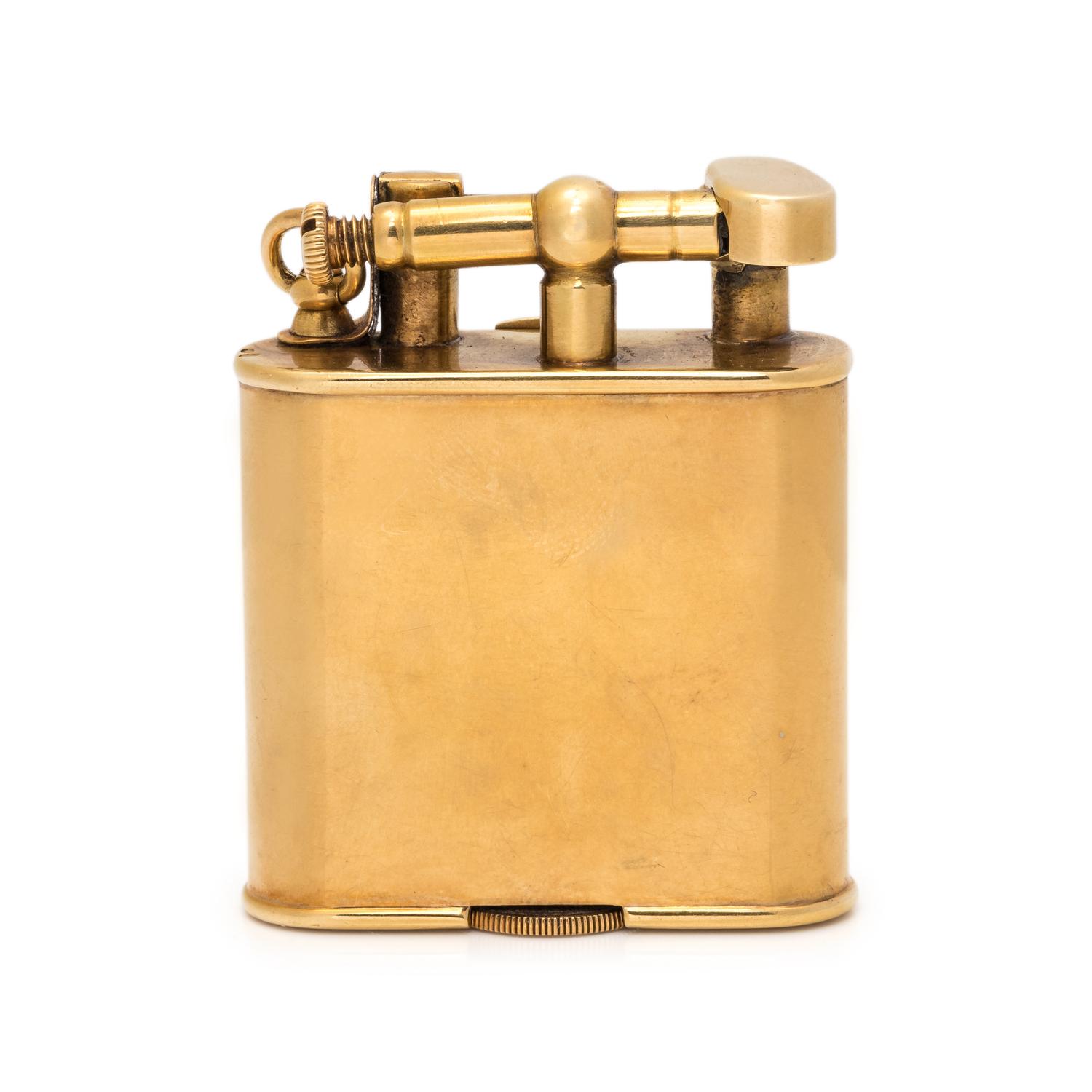 DUNHILL, 18K YELLOW GOLD LIGHTER/CLOCK