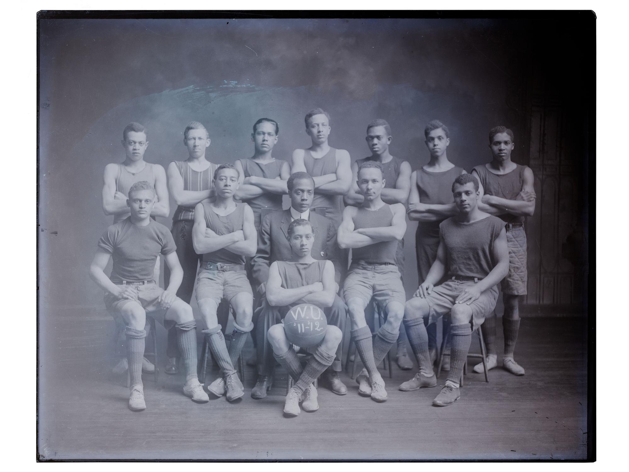 [EDUCATION]. 10 large format glass negatives featuring students at Wilberforce University.