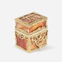 A George III gold-mounted hardstone necessaire and perfume circa 1770