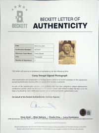 A Collection of Casey Stengel Signed Autographs (Beckett Authentication Services)