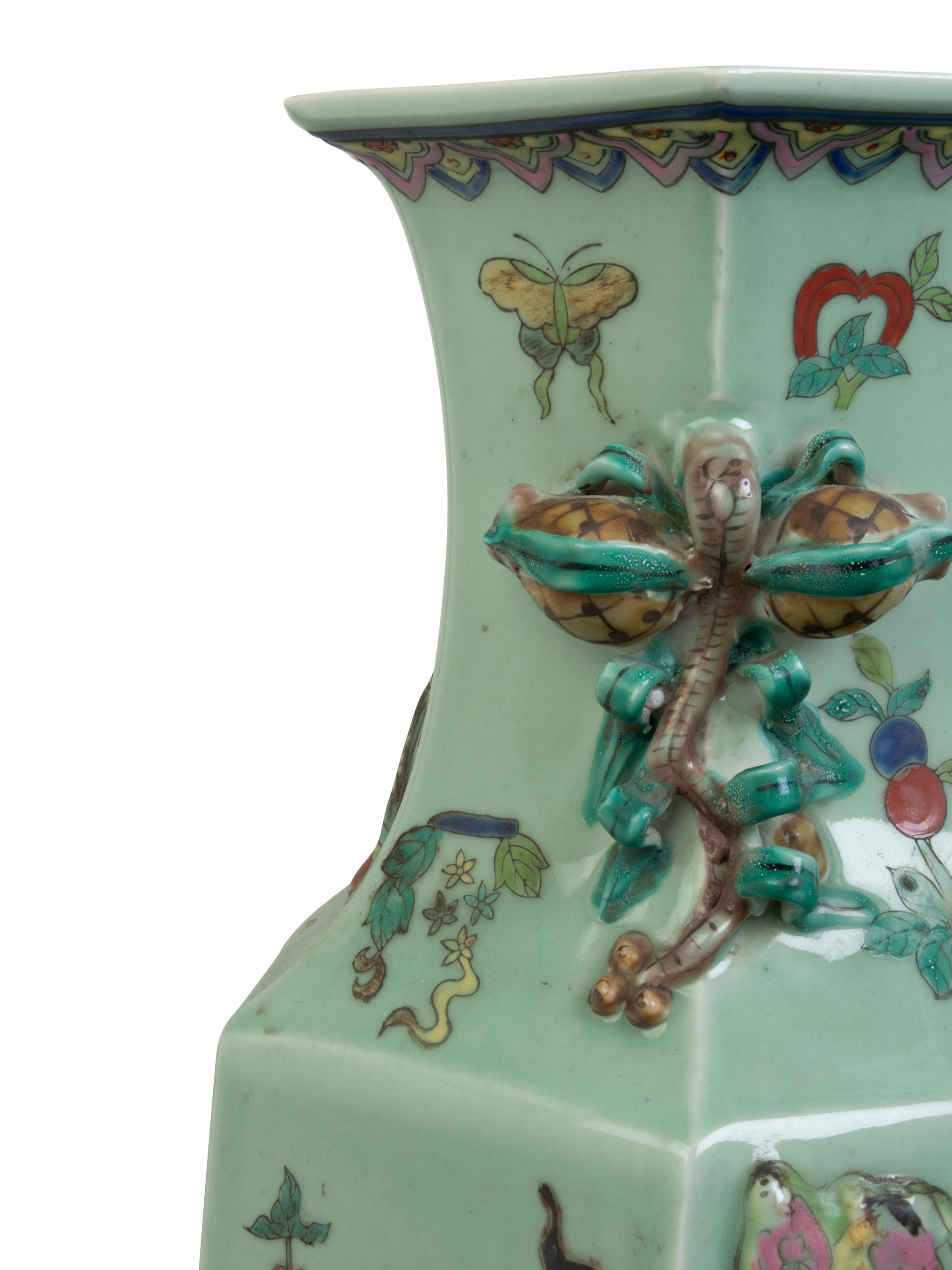 A Pair of Chinese Export Porcelain Baluster Vases