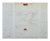 [TEXAS]. UPSHAW, Horace L. Autograph letter signed twice ("H. L. Upshaw," "H. Upshaw"), to George W. Blow Jr. San Antonio, 16 February 1845.
