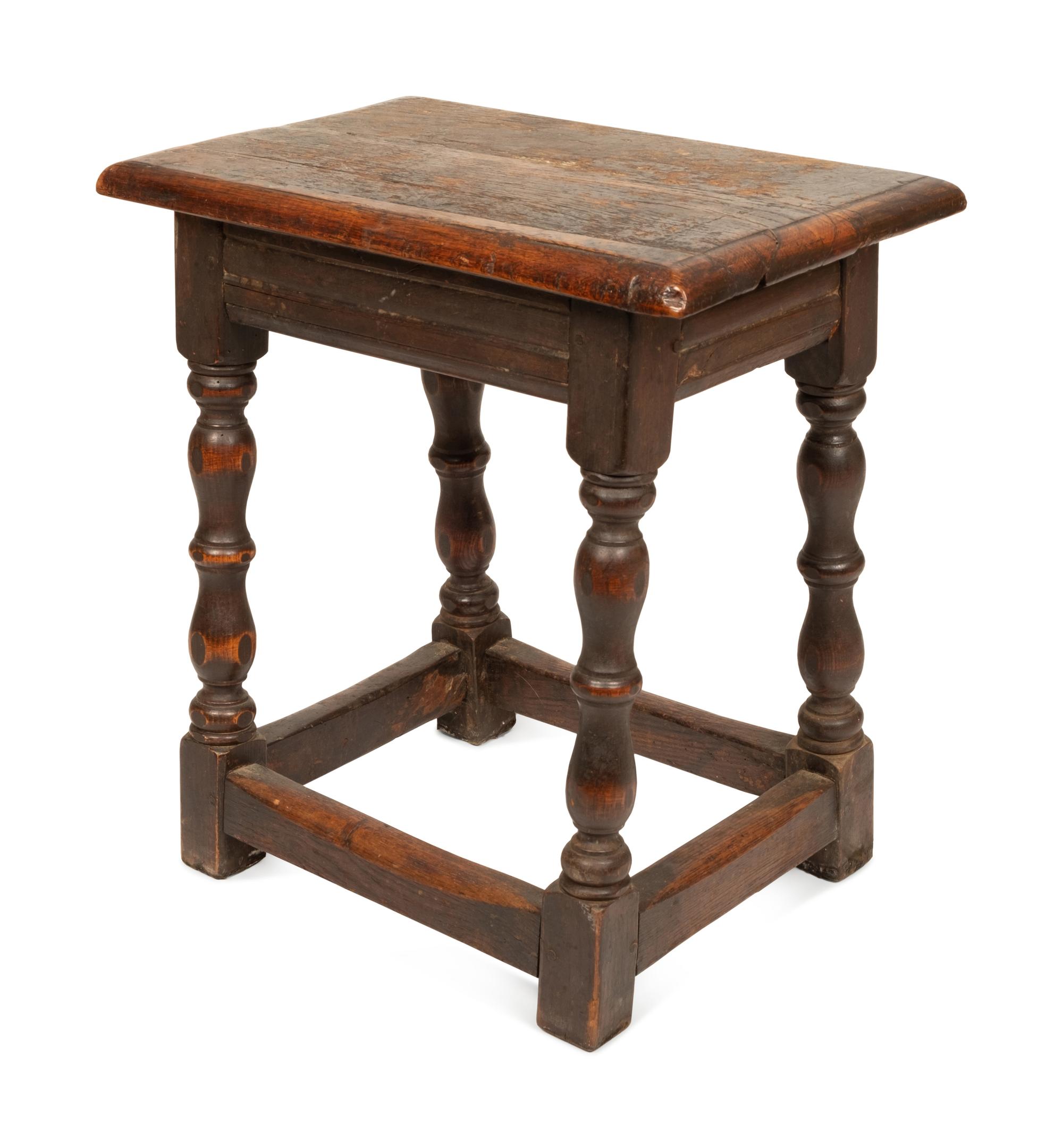 A William and Mary Oak Jointed Stool
