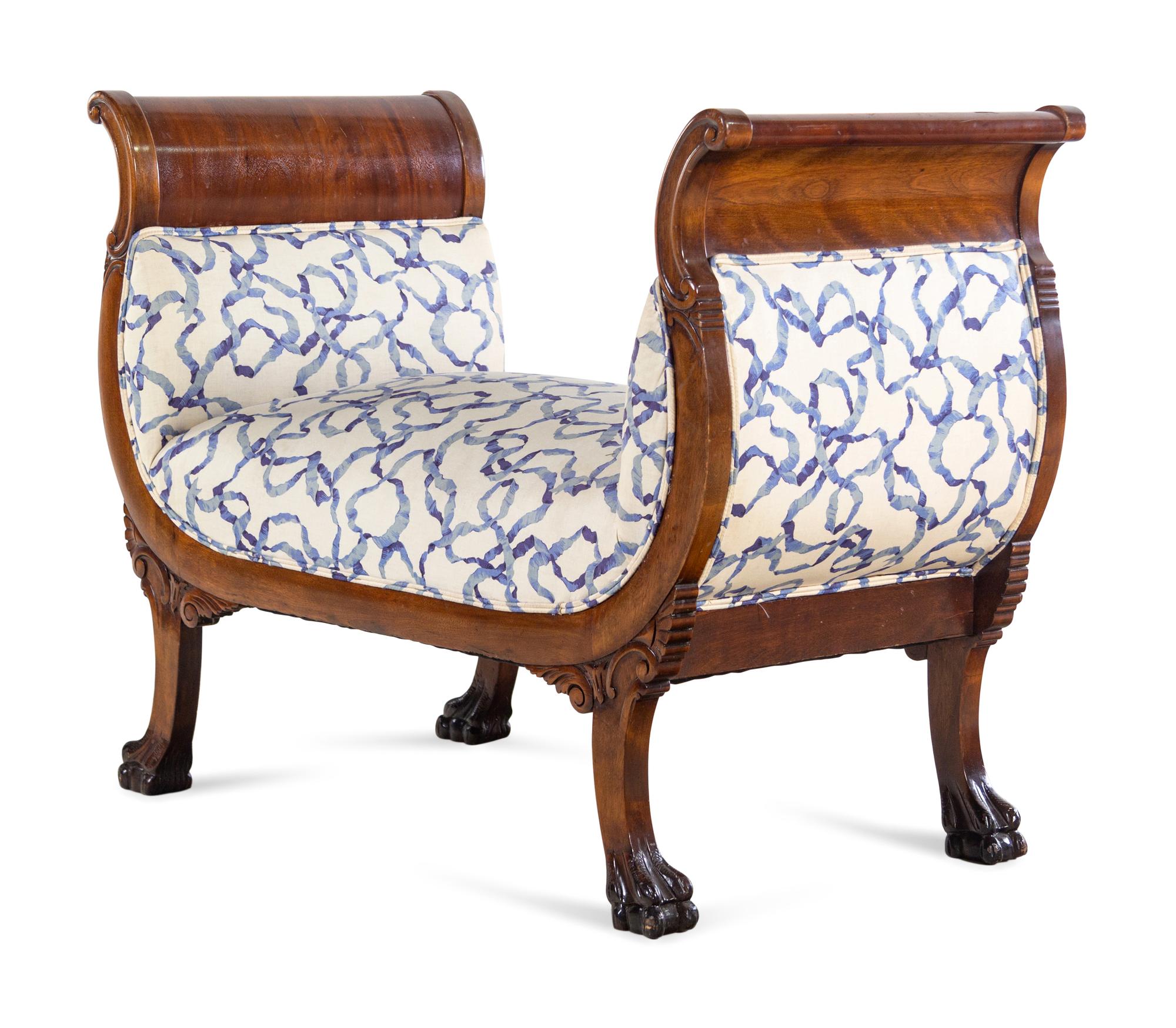 A Regency Style Mahogany Curule Bench