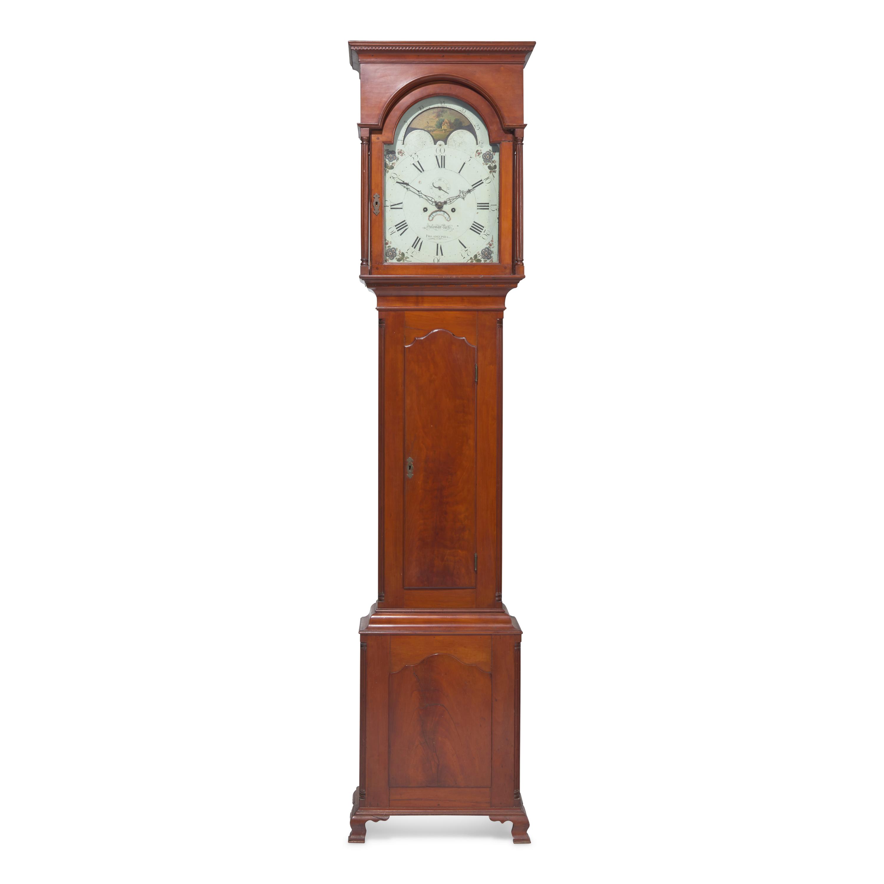 A Chippendale Cherry Tall Case Clock