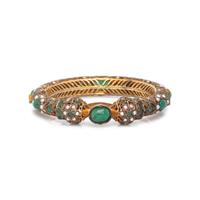 EMERALD AND SEED PEARL BANGLE BRACELET