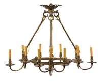 A Continental Brass Twelve-Light Chandelier — 19TH CENTURY
