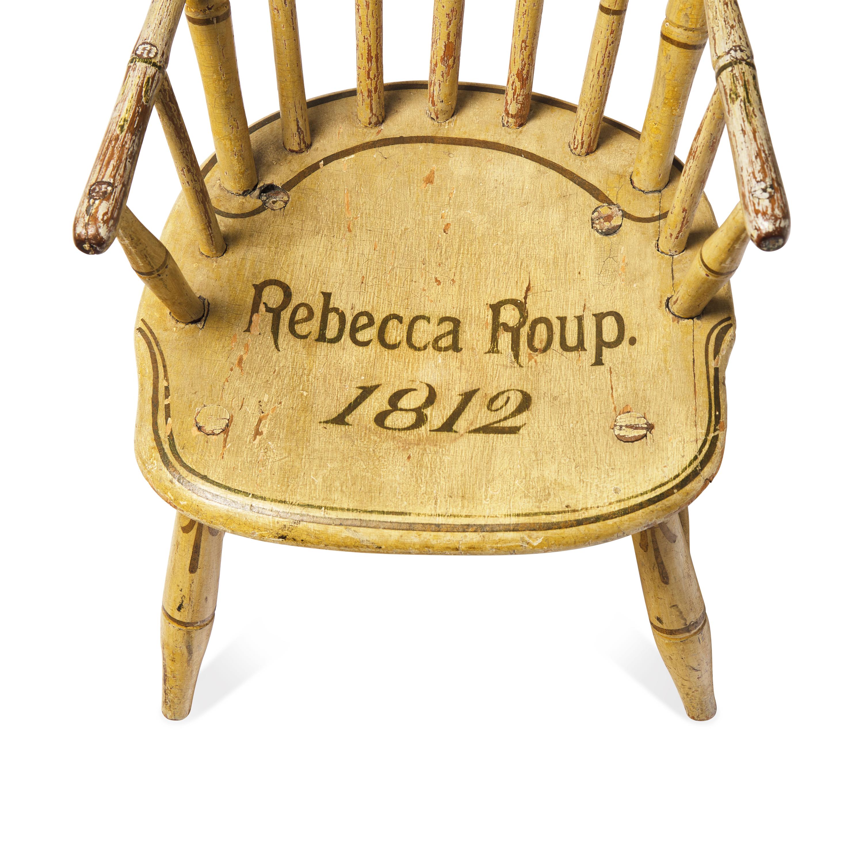 A Painted and Stencil-Decorated Child's Windsor Armchair