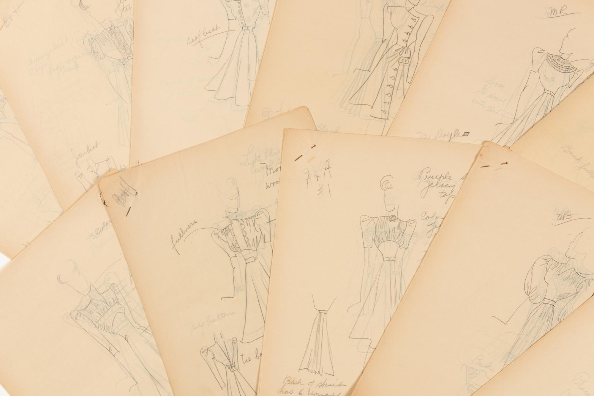 Five Collections of Fashion Illustrations, 1938-1945