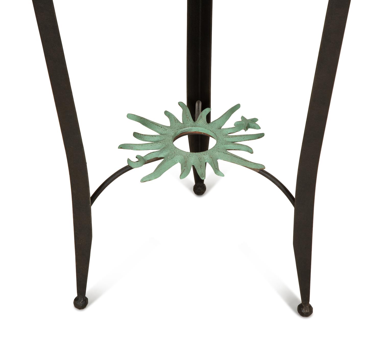 A Wrought Iron "Compass" Gueridon