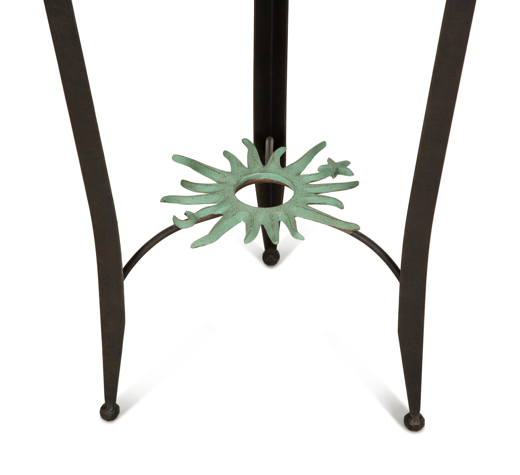 A Wrought Iron "Compass" Gueridon