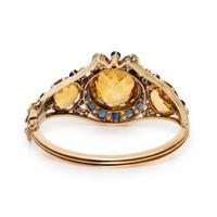 CITRINE, SAPPHIRE, DIAMOND, AND ROSE GOLD BANGLE BRACELET