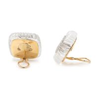 ROCK CRYSTAL AND DIAMOND EARCLIPS