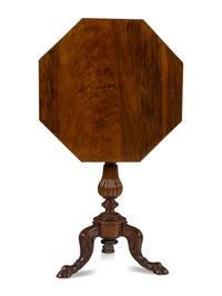 A German Mahogany and Grain-Painted Tripod Table