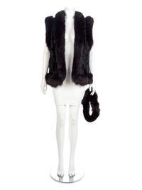 Sorbara Lambswool and Fox Vest and Headband, 1990-2000s