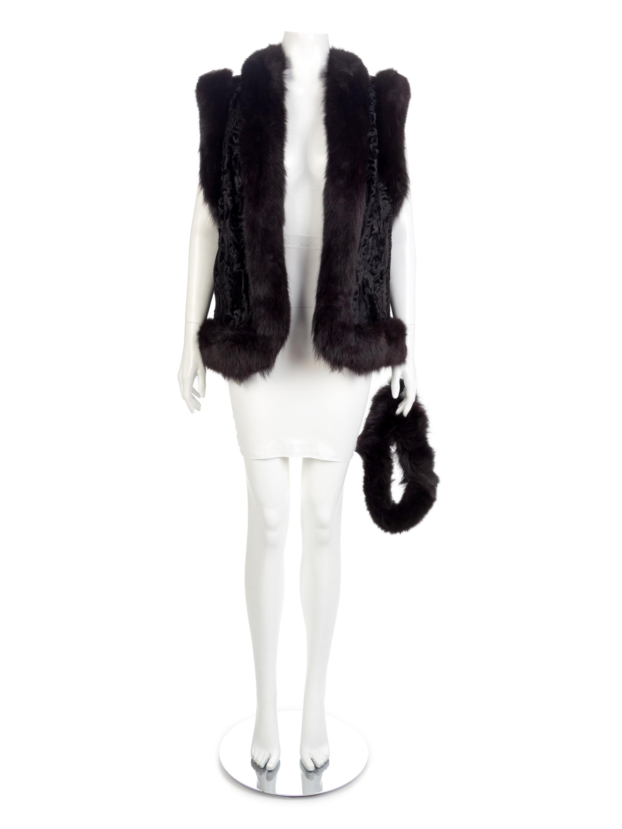 Sorbara Lambswool and Fox Vest and Headband, 1990-2000s