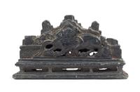 A Chinese Carved Duan Stone Brush Rest Length 8 1/4 inches.