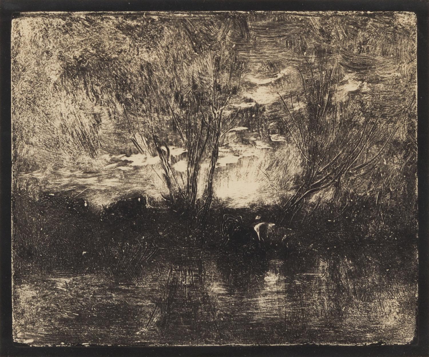 Charles Francois Daubigny, (French, 1817-1878), Vaches a l'Abreuvoir, 1921