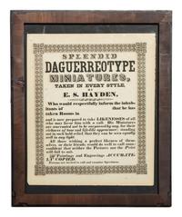 [EARLY PHOTOGRAPHY]. Hayden, E.S. Splendid Daguerreotype Miniatures broadside.