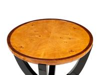 A Pair of Modernist Part Ebonized Burlwood Side Tables