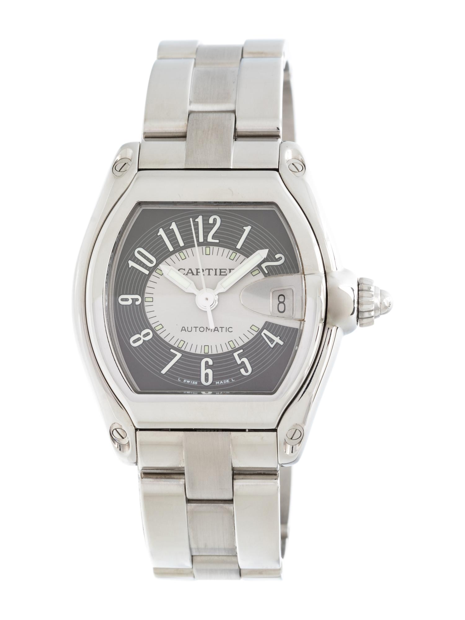 CARTIER, REF. 2510 STAINLESS STEEL 'ROADSTER' WRISTWATCH
