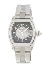 CARTIER, REF. 2510 STAINLESS STEEL 'ROADSTER' WRISTWATCH