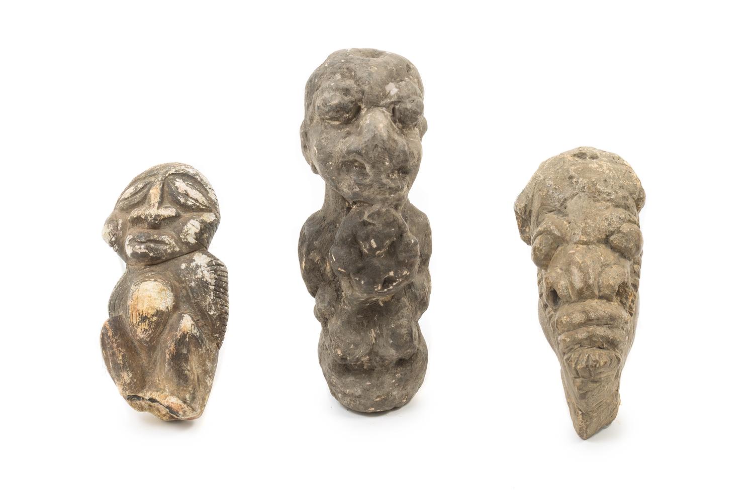 A Temne Stone Figural Group Height of tallest 8 1/2 inches. — SIERRA LEONE, EARLY 20TH CENTURY