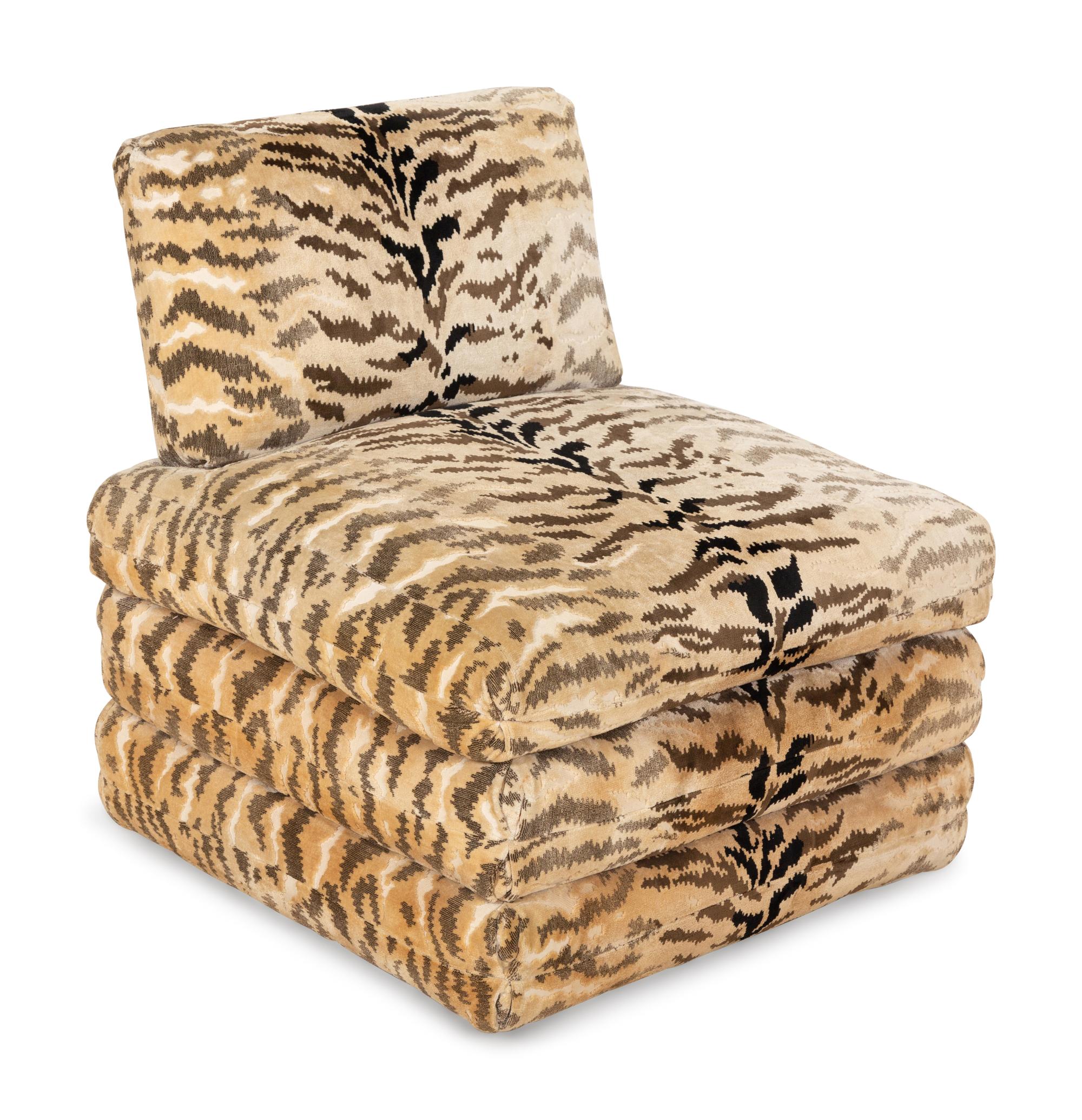 A Contemporary Custom Upholstered Slipper Chair