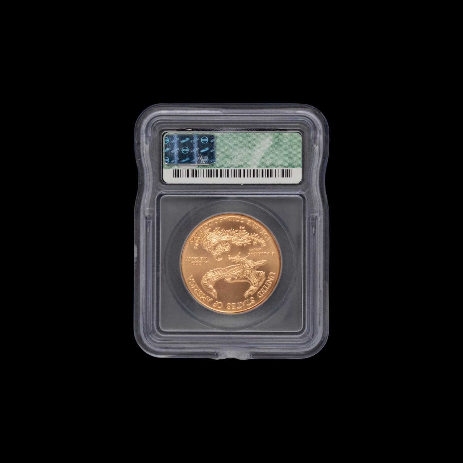 A 2000 Gold Eagle $50 1 oz. Gold Coin (ICG Graded MS70)