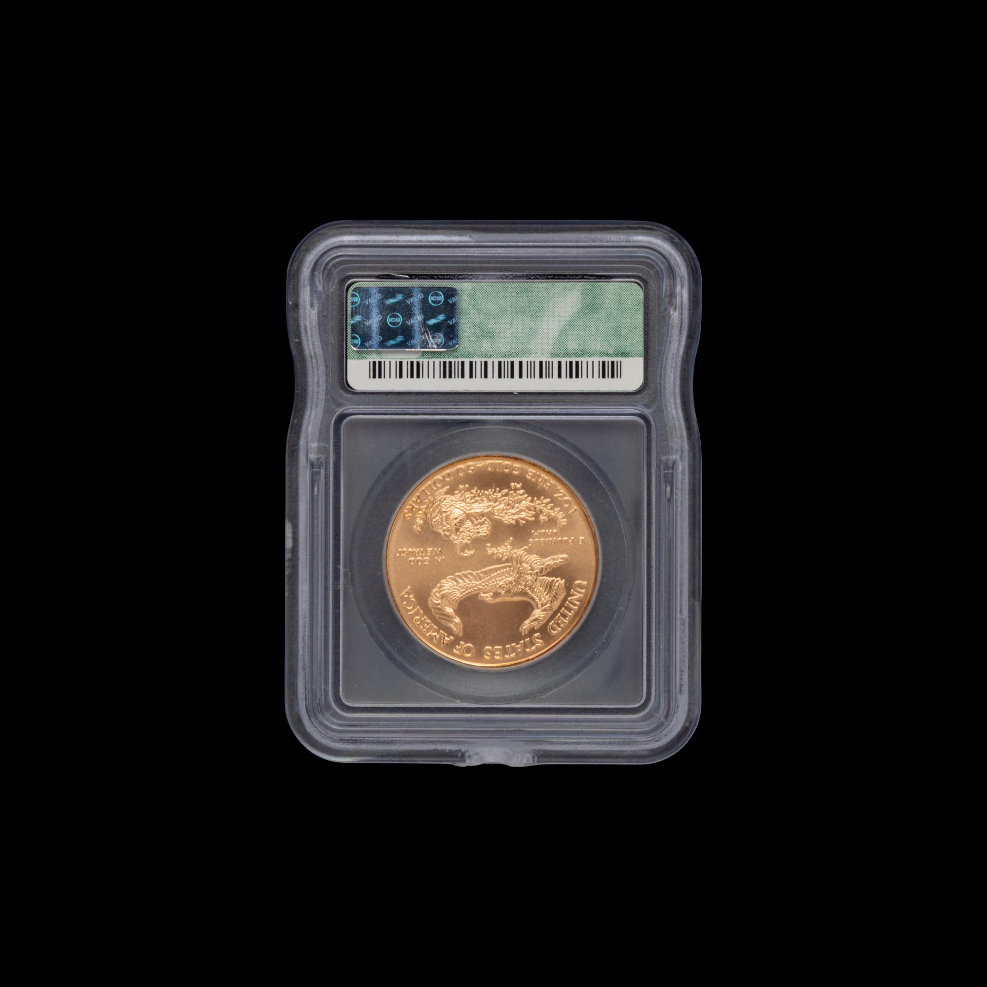 A 2000 Gold Eagle $50 1 oz. Gold Coin (ICG Graded MS70)