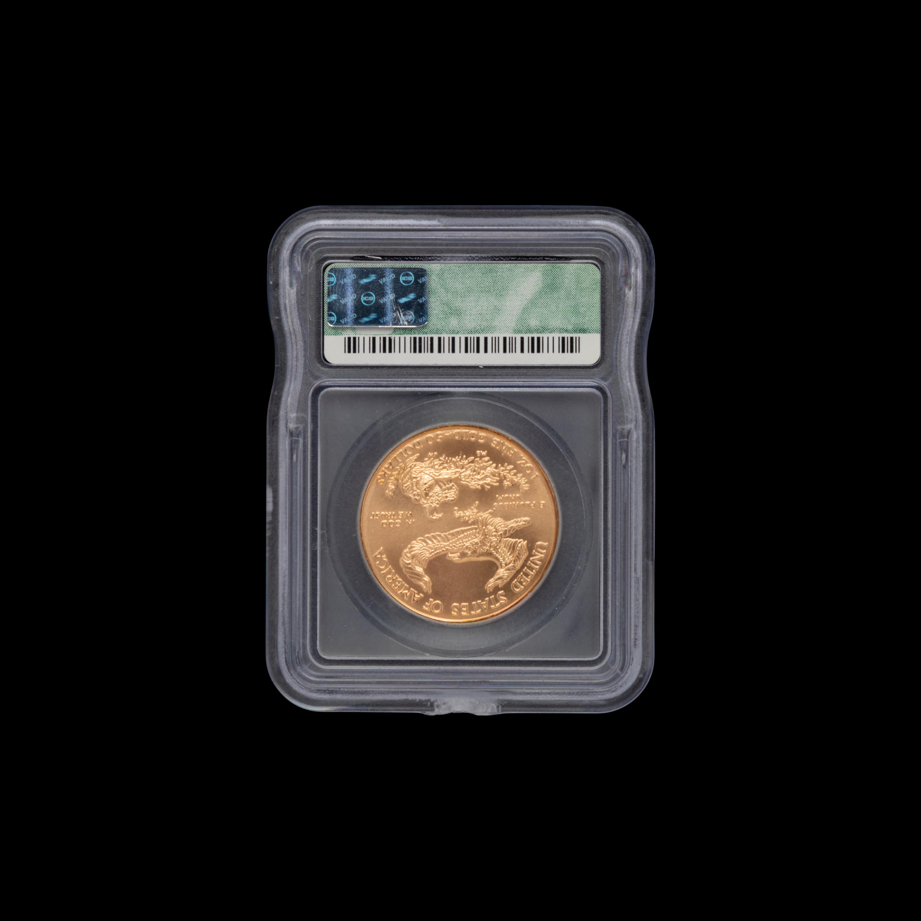 A 2000 Gold Eagle $50 1 oz. Gold Coin (ICG Graded MS70)