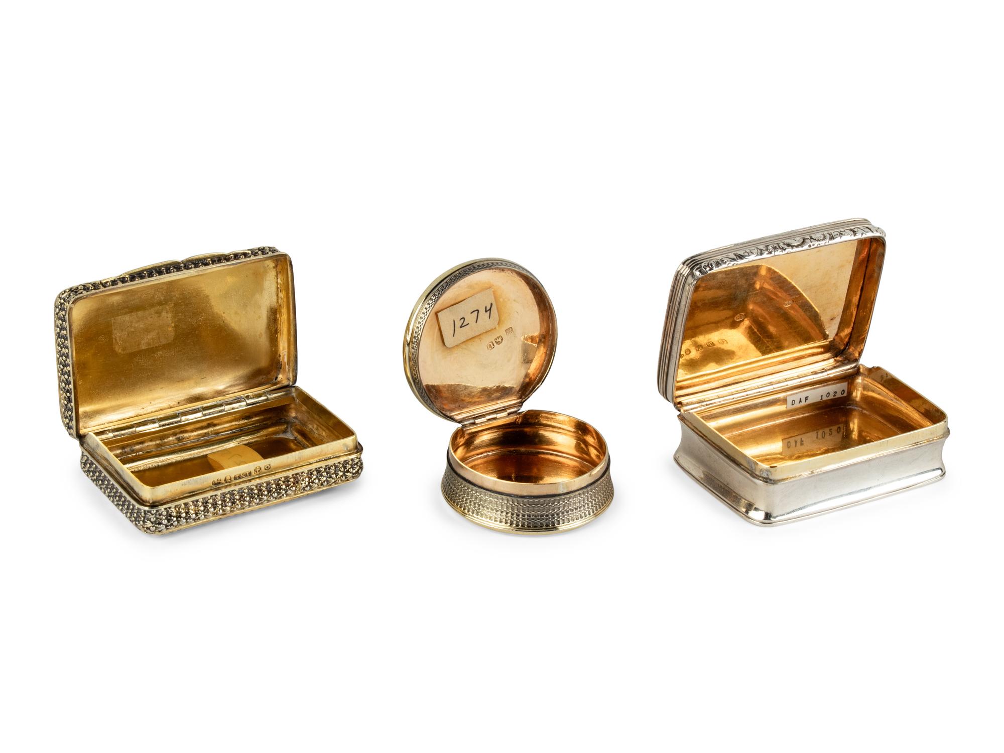 Three George III Silver Snuff Boxes