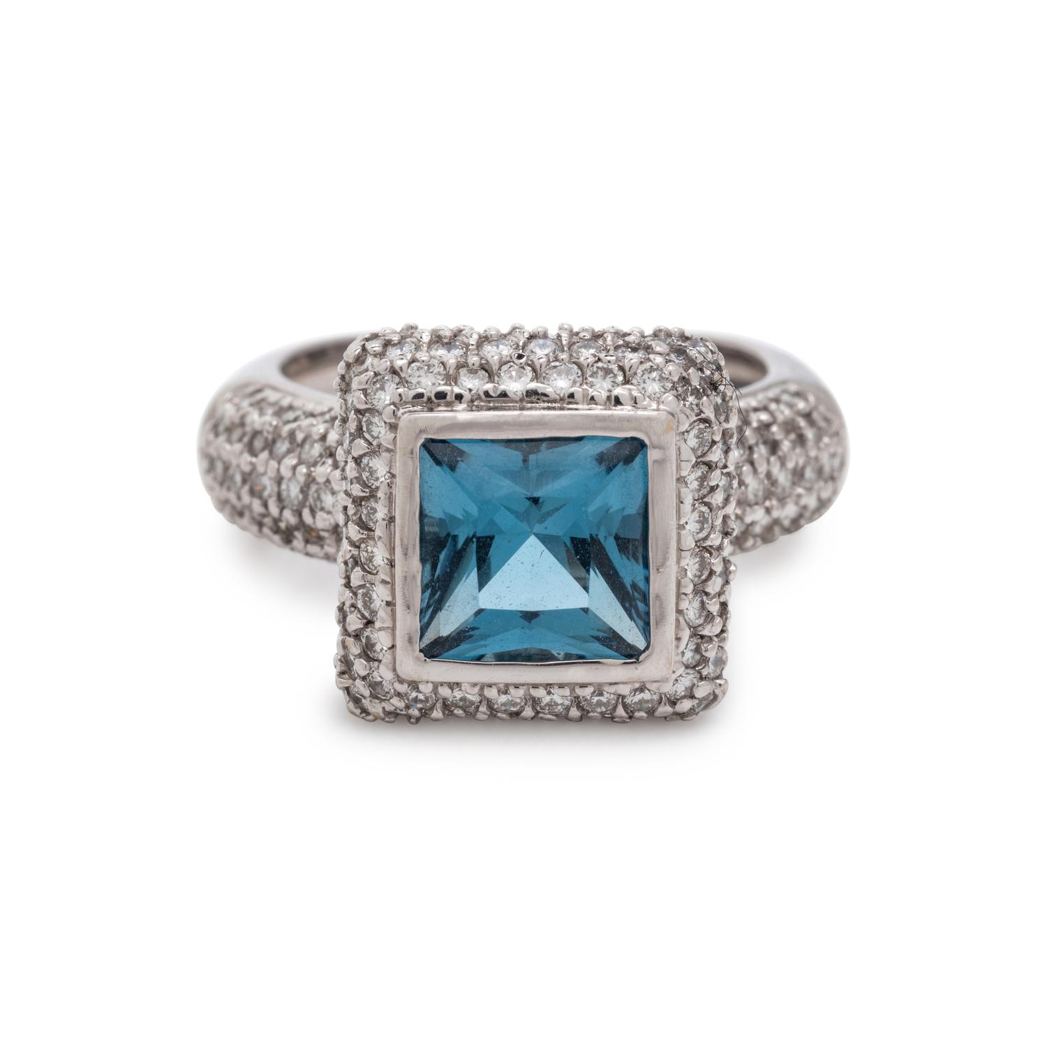 TOPAZ AND DIAMOND RING