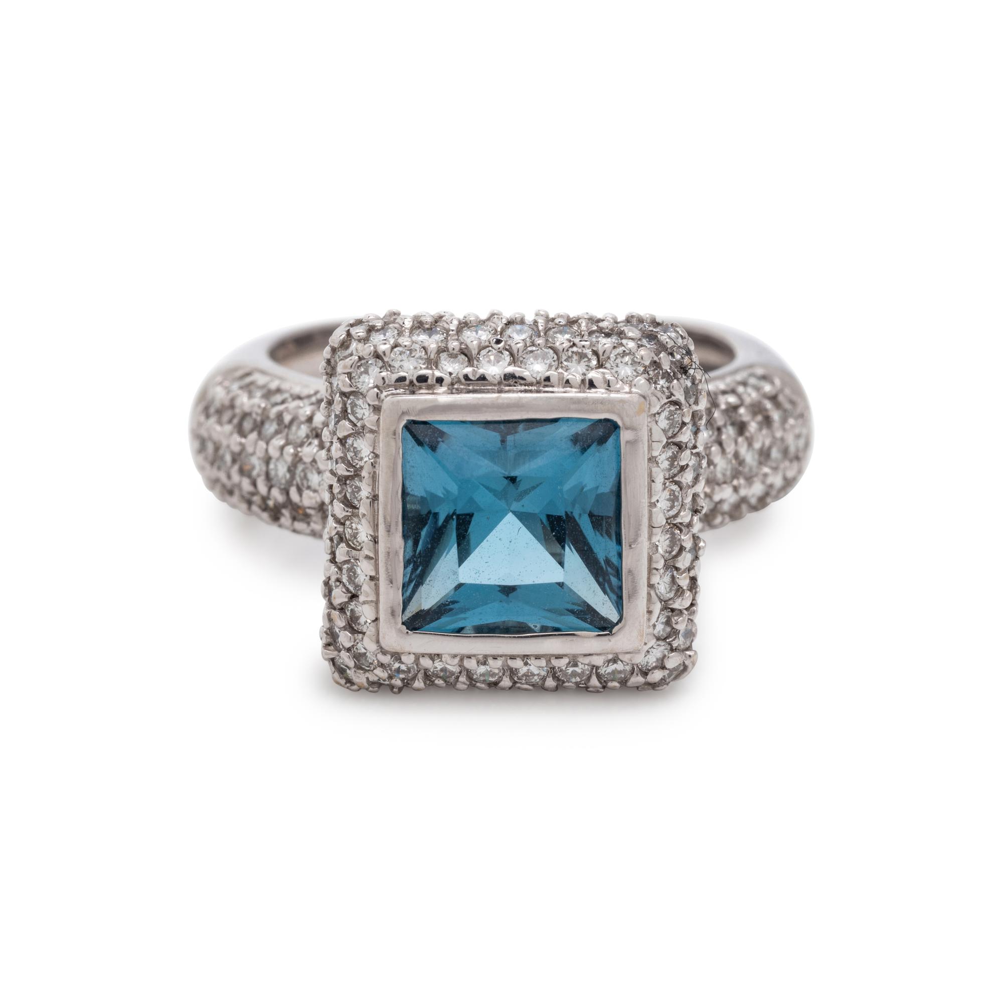 TOPAZ AND DIAMOND RING