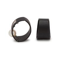 MARSH & CO, ART MODERNE, BLACKENED STEEL, CULTURED PEARL AND DIAMOND EARCLIPS